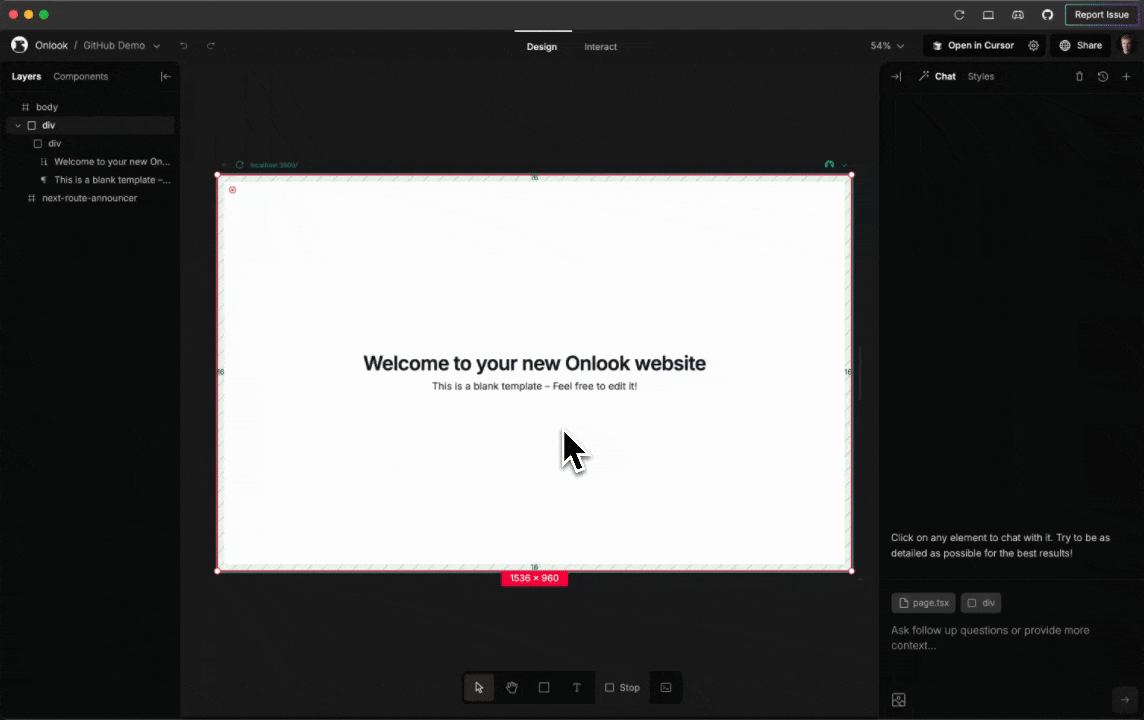 Onlook AI-Powered Design Interface